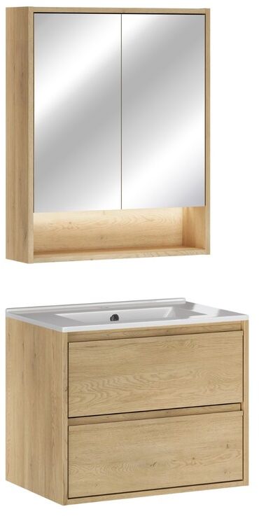 Set Badschrank Comad Viola CREMONA UN 84-60-2D, Waschbecken Comad Lava UM-CFPLAVA60DDP, VIOLA CREMONA 82-60-46-2S