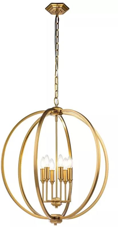 Elstead Lighting Corinne Pendelleuchte 6x60 W messing FE-CORINNE-6P-L-BB