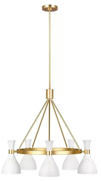 Elstead Lighting Joan Pendelleuchte 5x60 W weiß-messing FE-JOAN5-MW