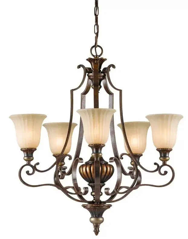 Elstead Lighting Kelham Hall Pendelleuchte 5x60 W gold-braun FE-KELHAM-HALL5-UPLT