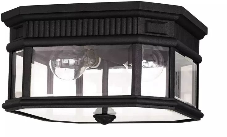 Elstead Lighting Cotswold Lane Deckenleuchte für den Außenbereich 2x60 W schwarz FE-COTSLN-F-BK