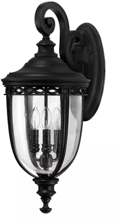 Elstead Lighting English Bridle Außenwandleuchte 3x60 W schwarz FE-EB2-L-BLK