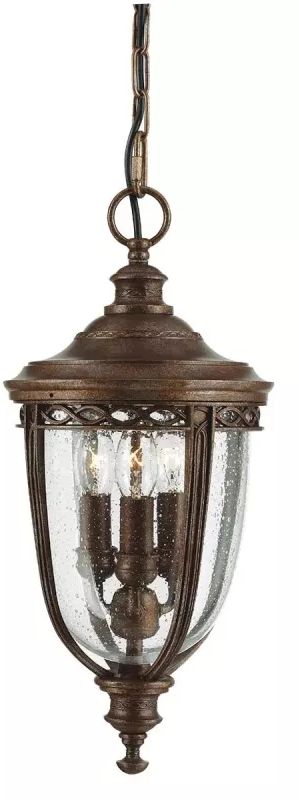 Elstead Lighting English Bridle Hängelampe für den Außenbereich 3x60 W braun FE-EB8-M-BRB