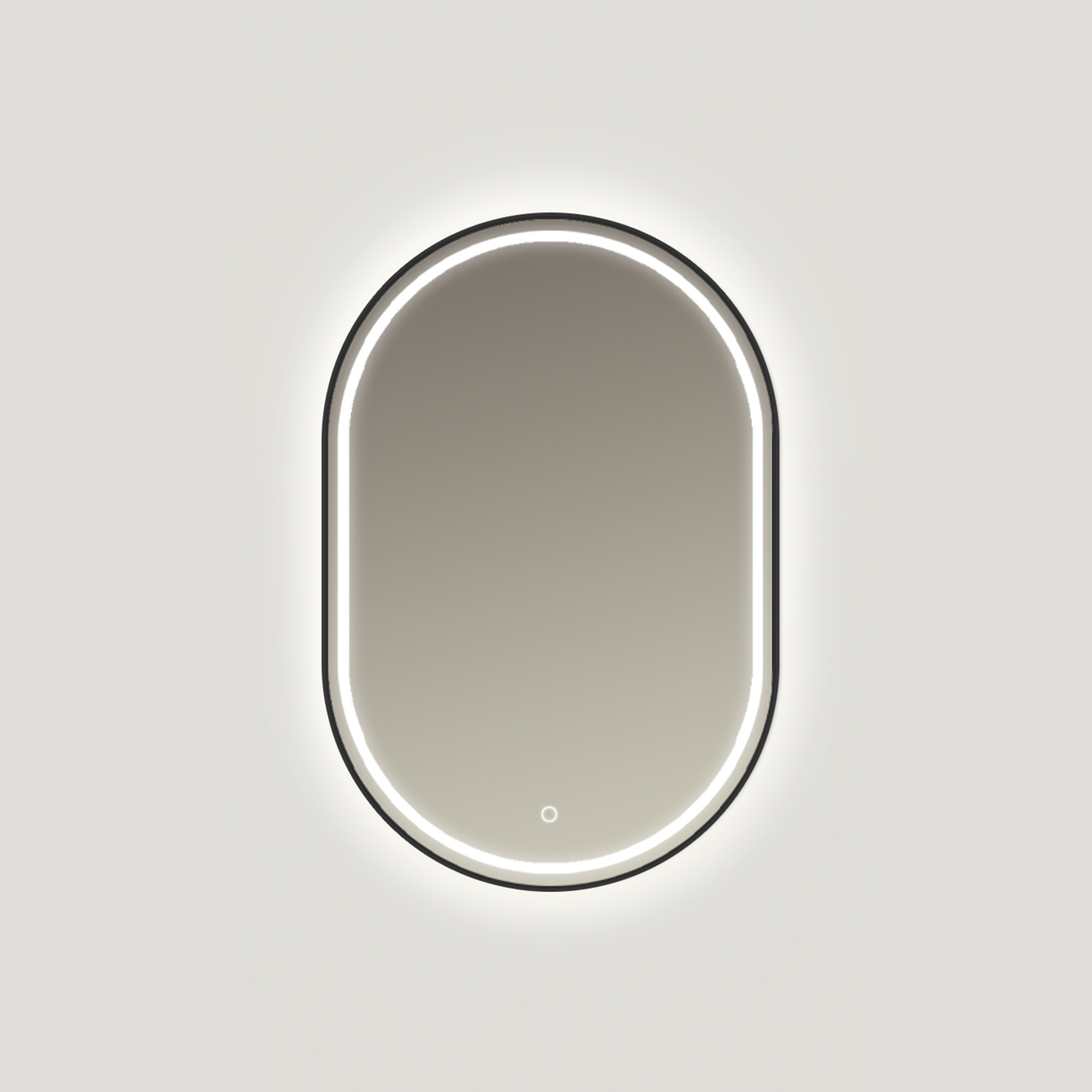 Ars Longa Eclisse Spiegel 60x90 cm oval mit Beleuchtung schwarz LED-ECLISSE6090-C