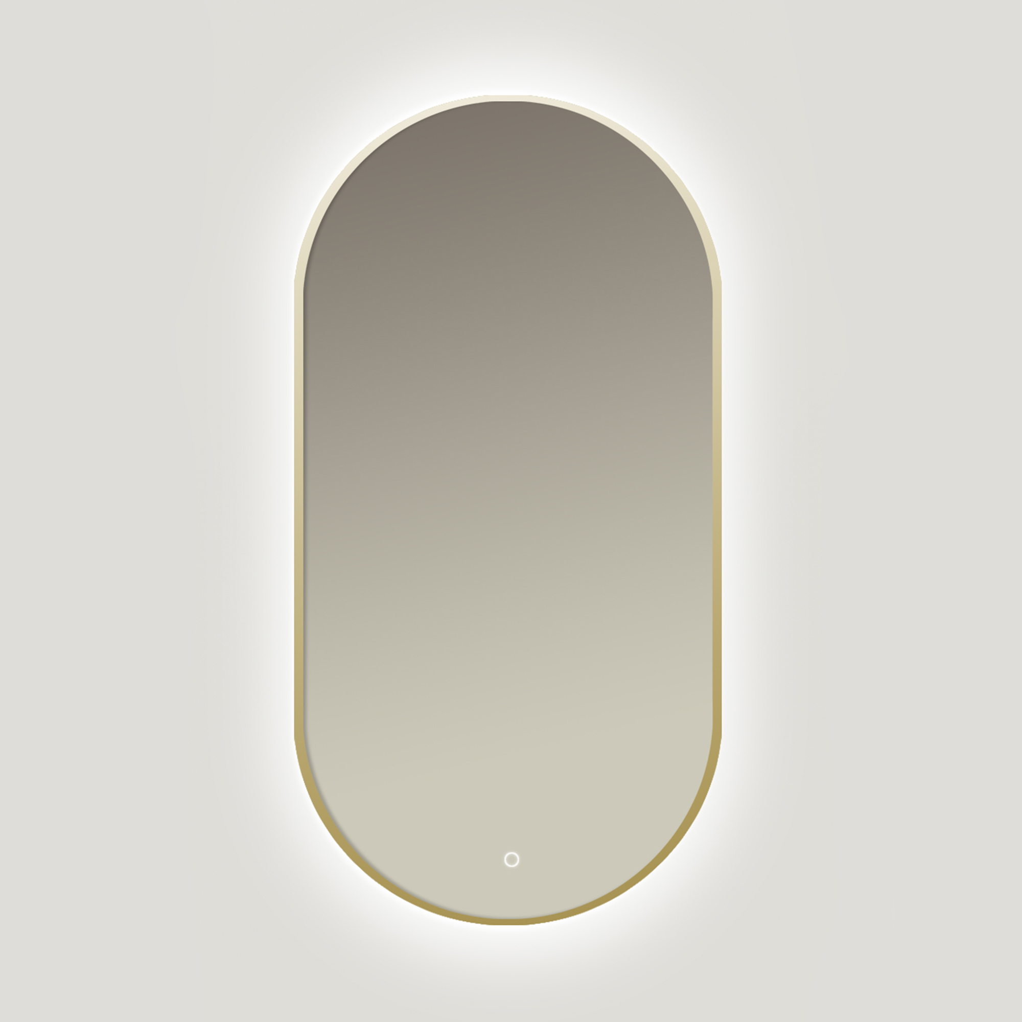Ars Longa Ambiente Spiegel 50x100 cm oval mit Beleuchtung gold LED-AMBIENTE50100-Z