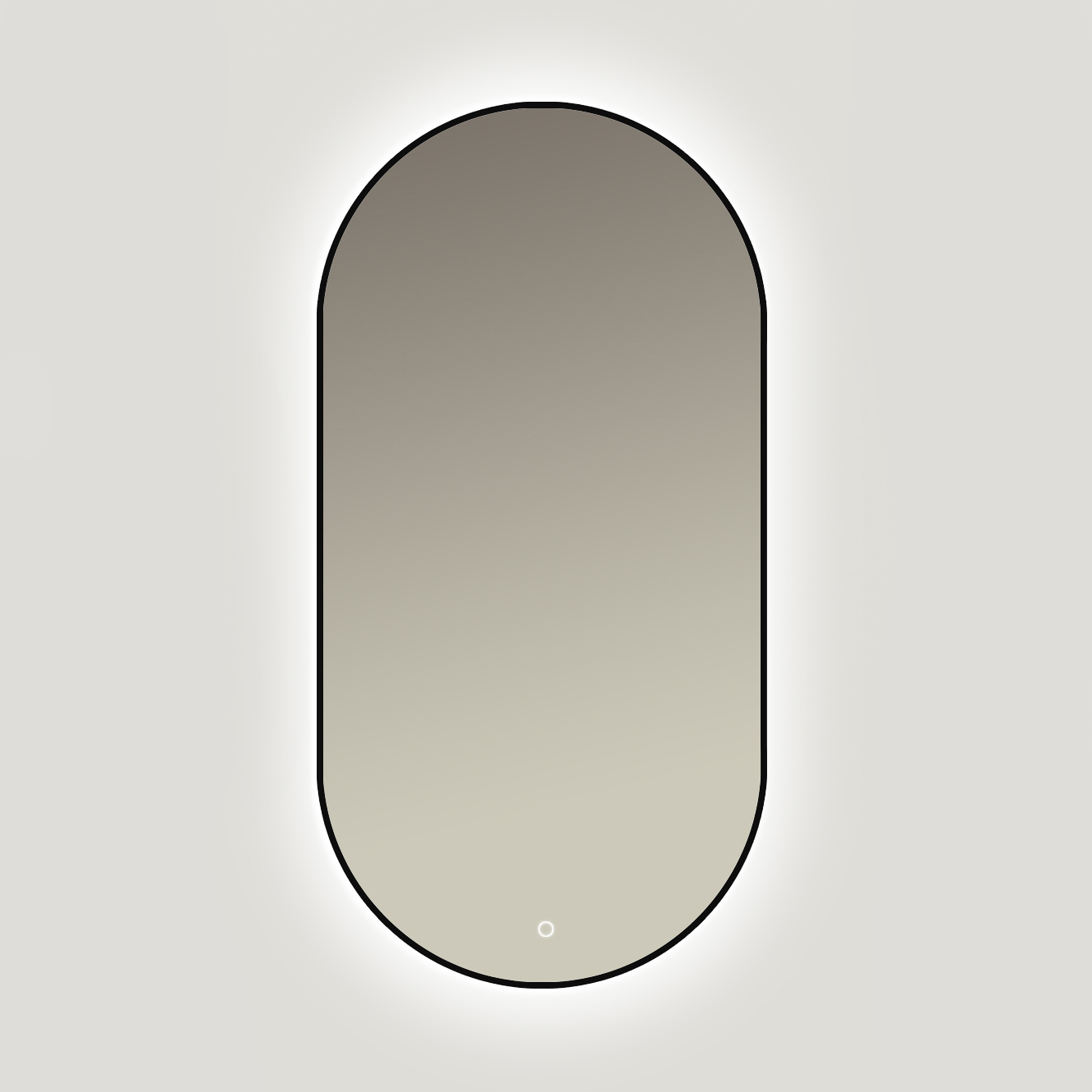 Ars Longa Ambiente Spiegel 50x100 cm oval mit Beleuchtung schwarz LED-AMBIENTE50100-C