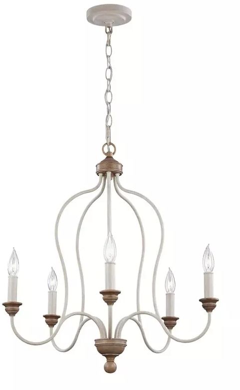 Elstead Lighting Hartsville Pendelleuchte 5x40 W weiß-holz FE-HARTSVILLE5