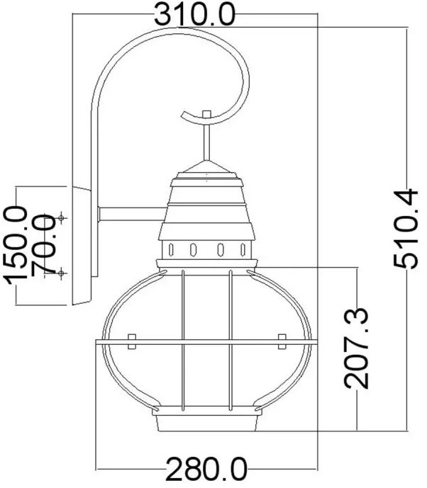 Elstead Lighting Bridge Point Außenwandleuchte 1x60 W messing KL-BRIDGEPOINT-L-NBR