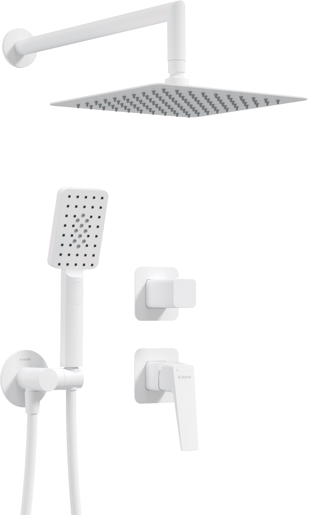 Deante Blur Duschset Unterputz mit Kopfbrause weiß NQL_A9YK