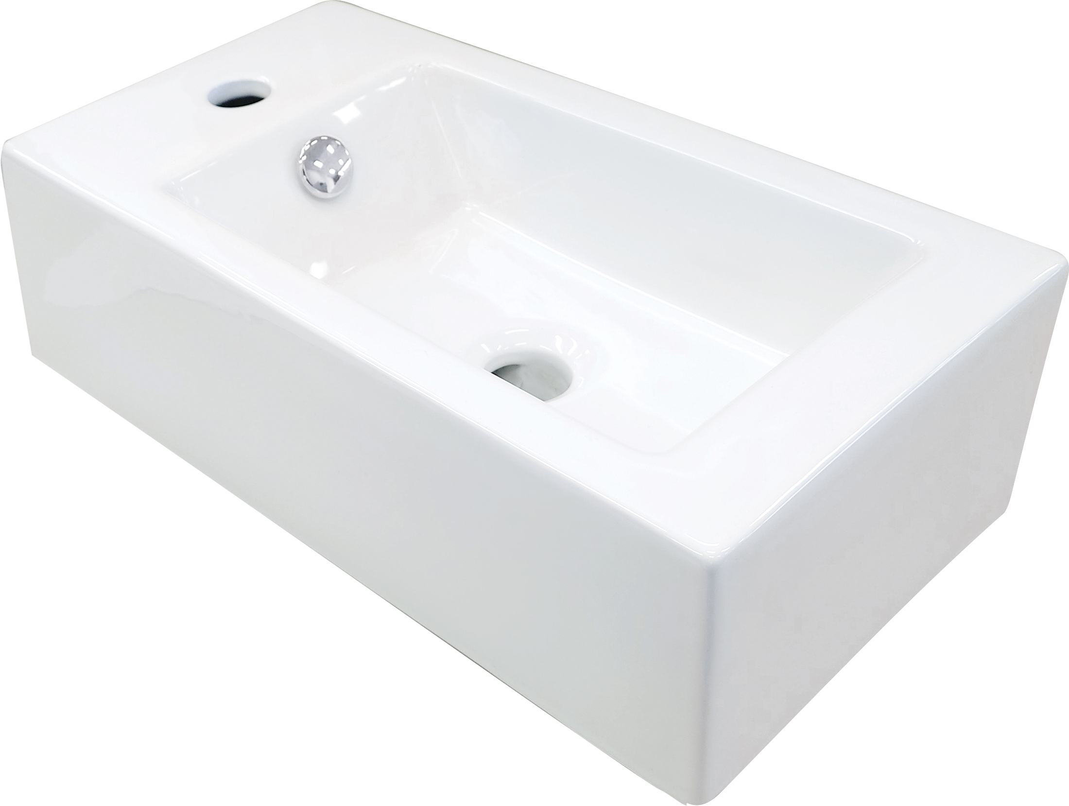 Deante Square Waschbecken 50.5x25.5 cm rechteckig Klassisch-Aufsatzwaschbecken weiß CGS_6U2L