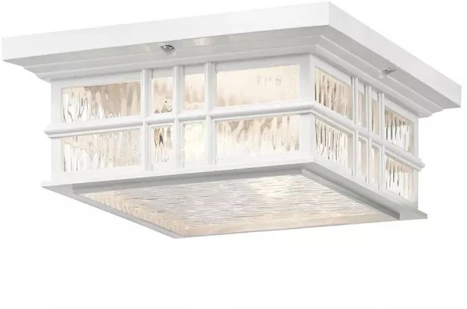Elstead Lighting Beacon Square Deckenleuchte für den Außenbereich 2x60 W weiß KL-BEACON-SQUARE-F-WHT