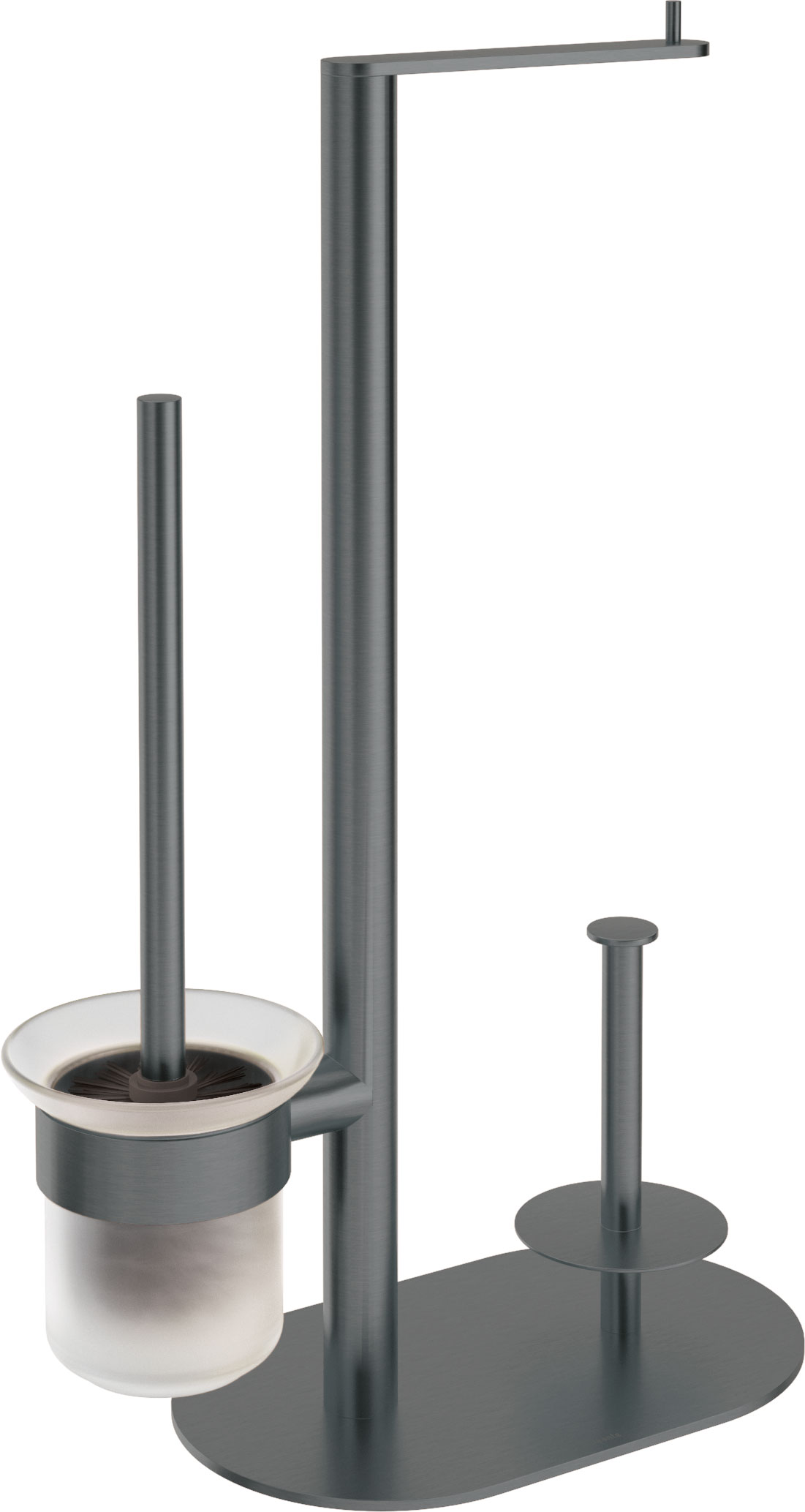 Deante Round WC-Garnitur mit Toilettenpapierhalter graphit ADR_D732