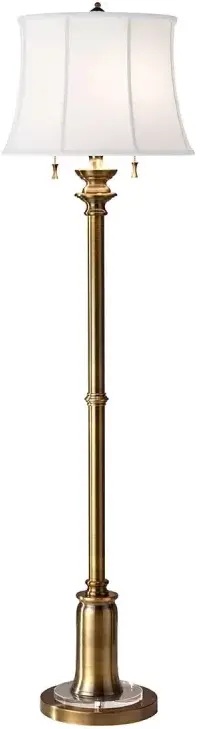 Elstead Lighting Stateroom Stehlampe 2x60 W weiß-messing FE-STATEROOM-FL-BB