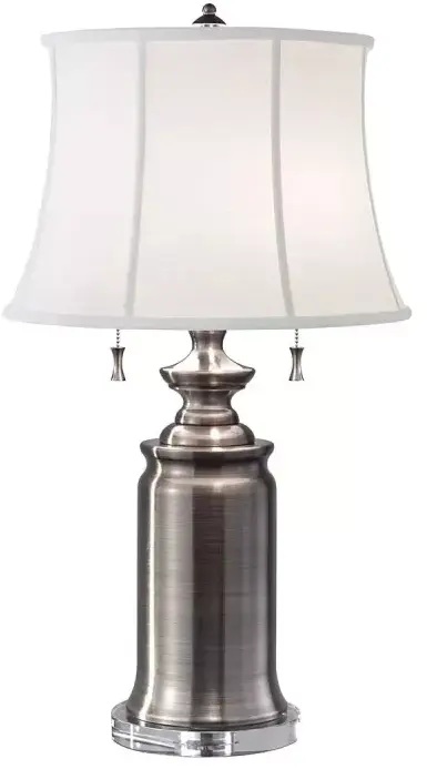 Elstead Lighting Stateroom Tischlampe 2x60 W weiß-nickel FE-STATEROOM-TL-AN