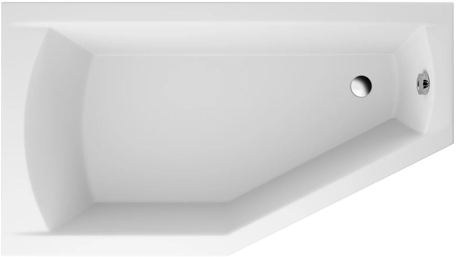 Polimat Selena Eckbadewanne 140x90 cm linksseitig weiß 00570