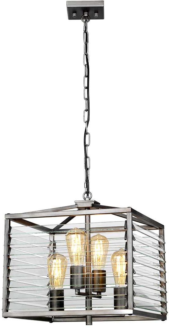Elstead Lighting Louvre Pendelleuchte 4x60 W grau/aschfarben LOUVRE-4P