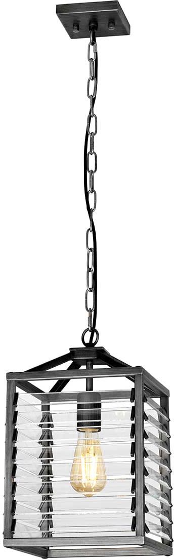 Elstead Lighting Louvre Pendelleuchte 1x60 W grau/aschfarben LOUVRE-1P