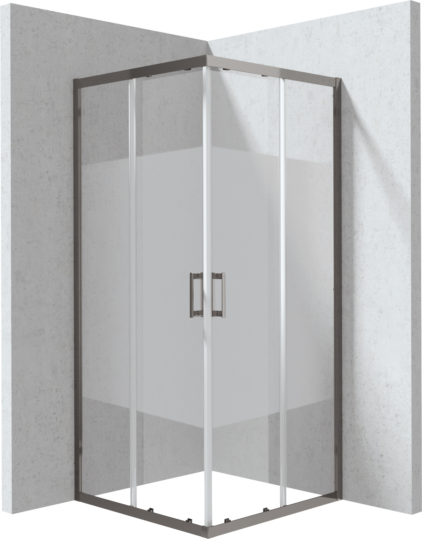Deante Funkia Evo Duschkabine 80x80 cm quadratisch graphit Matte/Glas mit Muster KYCDE88P