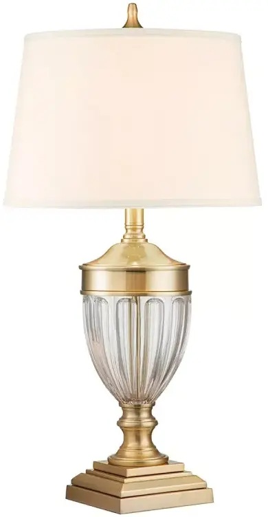 Elstead Lighting Dennison Tischlampe 1x60 W messing-cremig QZ-DENNISON-BB