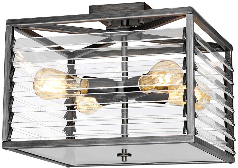 Elstead Lighting Louvre Deckenlampe 4x60 W grau LOUVRE-4F