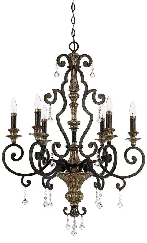 Elstead Lighting Marquette Pendelleuchte 6x60 W braun QZ-MARQUETTE6-A