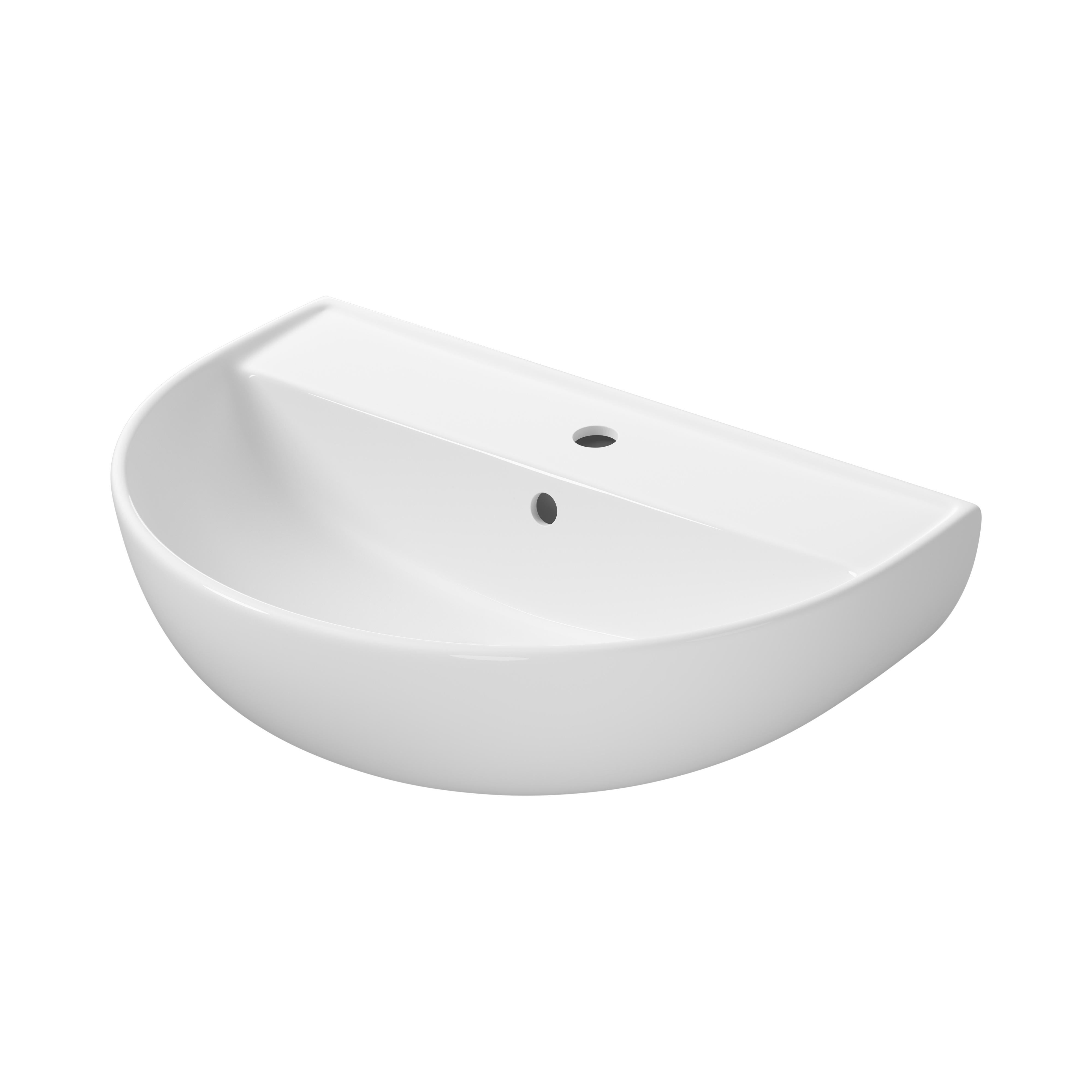 Cersanit Ovida Waschbecken 61x43.5 cm halbrund Klassisch weiß glanz K36-032