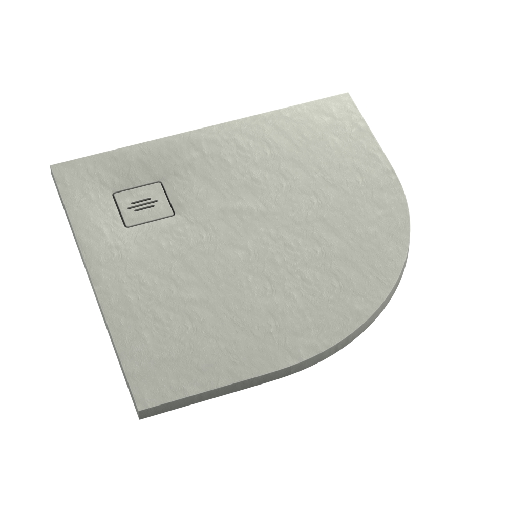 Schedline Protos Cement Stone Halbrunde Duschwanne 90x90 cm zement 3SP.P1O-9090/CT/ST-M1/CT/ST