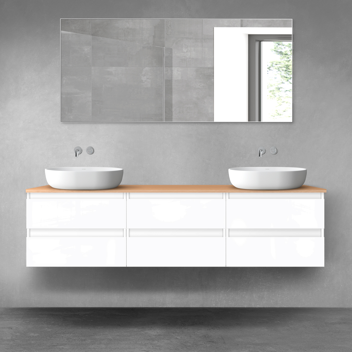 Set Badschrank Oltens Vernal 60002000, Waschtischplatte Oltens Vernal 63021060