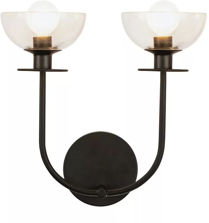 Elstead Lighting Sylvia Wandleuchte 2x40 W schwarz ALM-SYLVIA-2WB-BK-CL