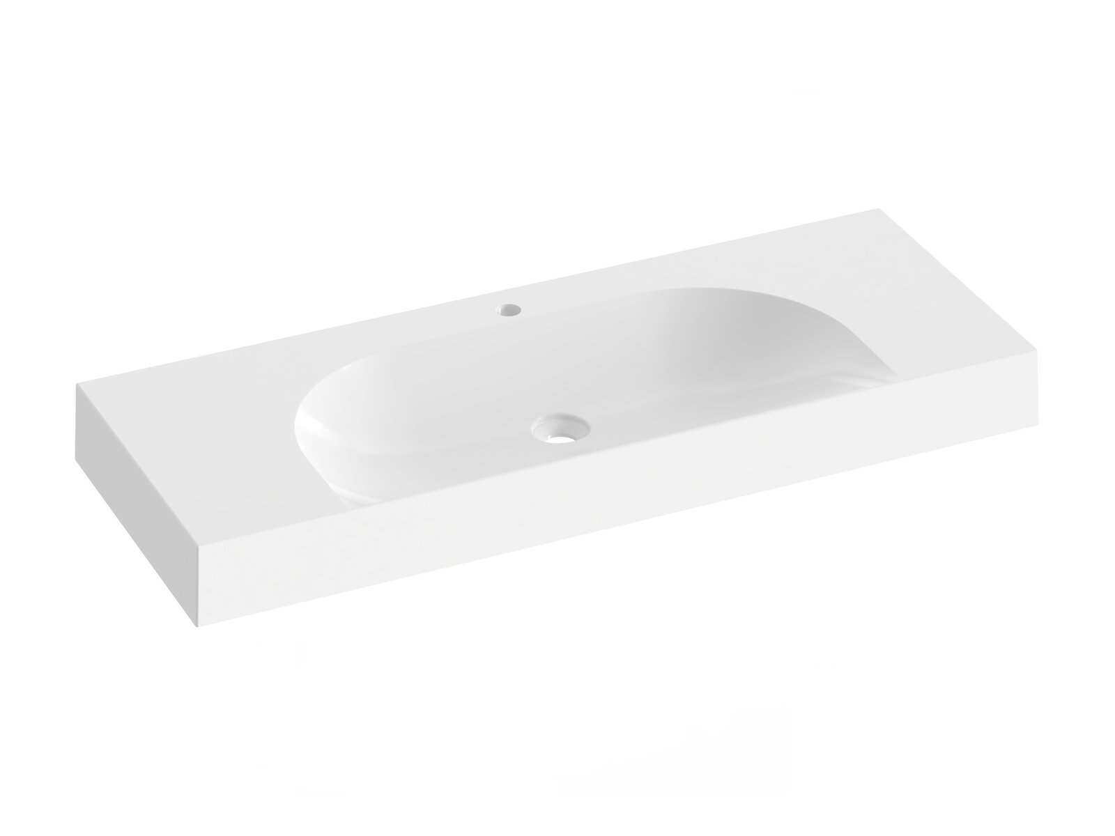 Ravak Lite Waschbecken 120x45 cm rechteckig Klassisch-Einbauwaschbecken weiß glanz XJX01212000