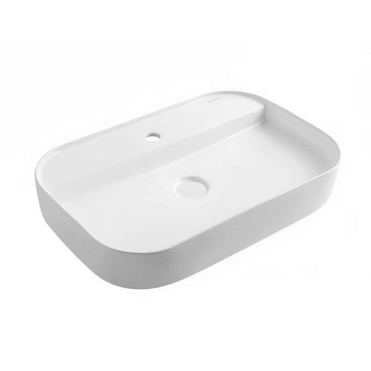 Oltens Dal Waschbecken 65.5x45 cm rechteckig Aufsatzwaschbecken weiß glanz 40836000