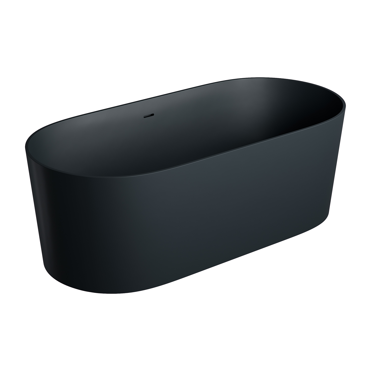 Omnires Ovo M+ Freistehende Badewanne 160x75 cm oval schwarz OVO160WWZPBLV