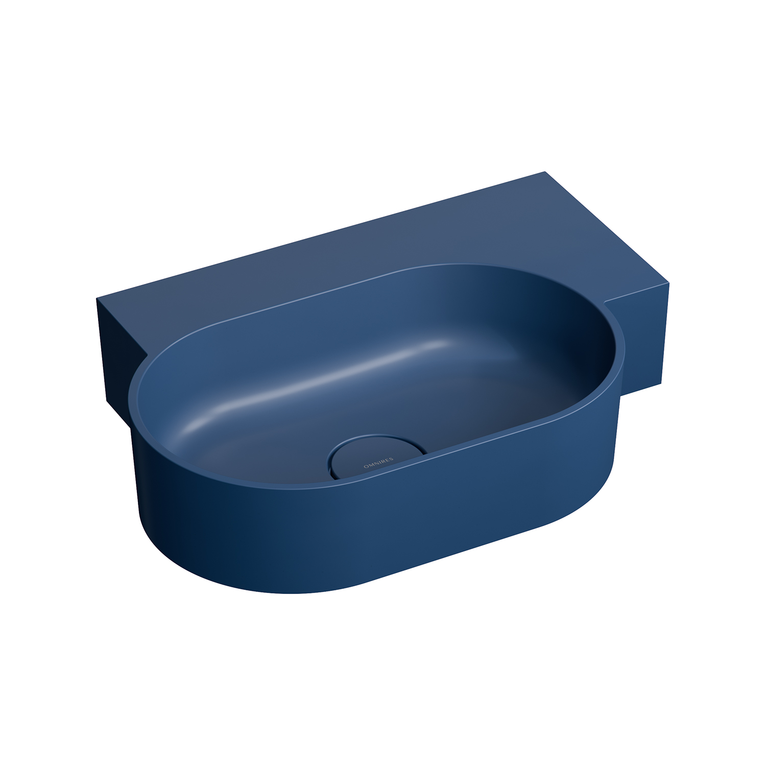 Omnires Ovo M+ Waschbecken 55x38 cm oval Aufsatzwaschbecken blau matte OVO555UWPMB