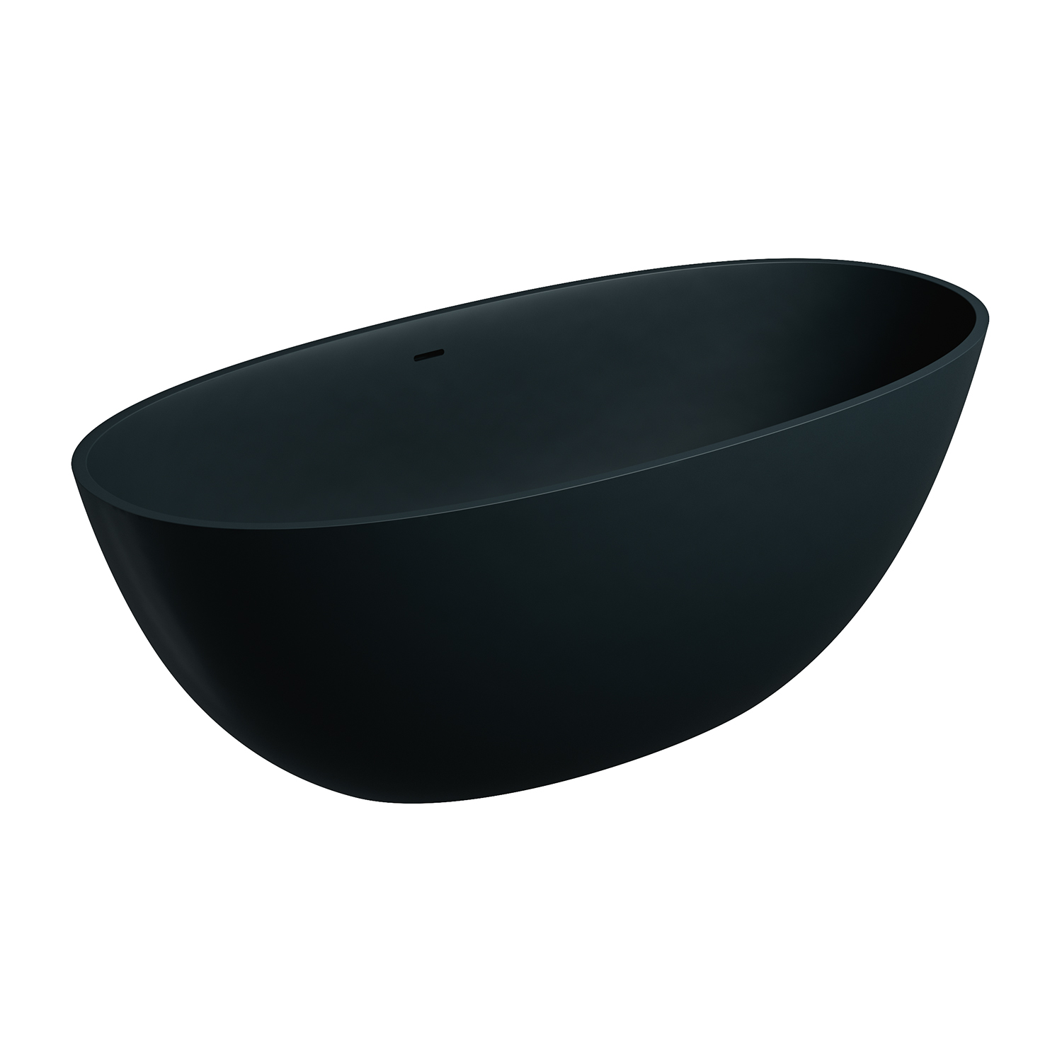 Omnires Shell M+ Freistehende Badewanne 160x75 cm oval schwarz SHELLWWZPBLV