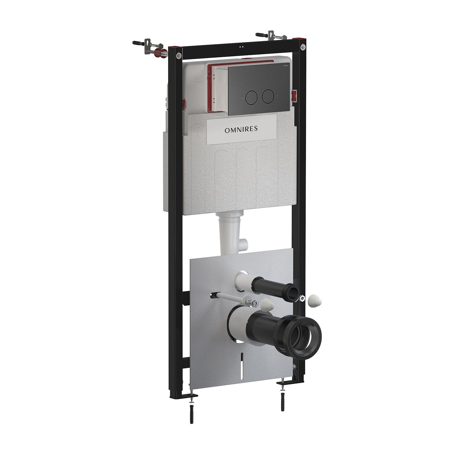 Omnires Flush Set WC-Vorwandelement mit Betätigungsplatte in der hängenden Schüssel STFWC1R45-RGR
