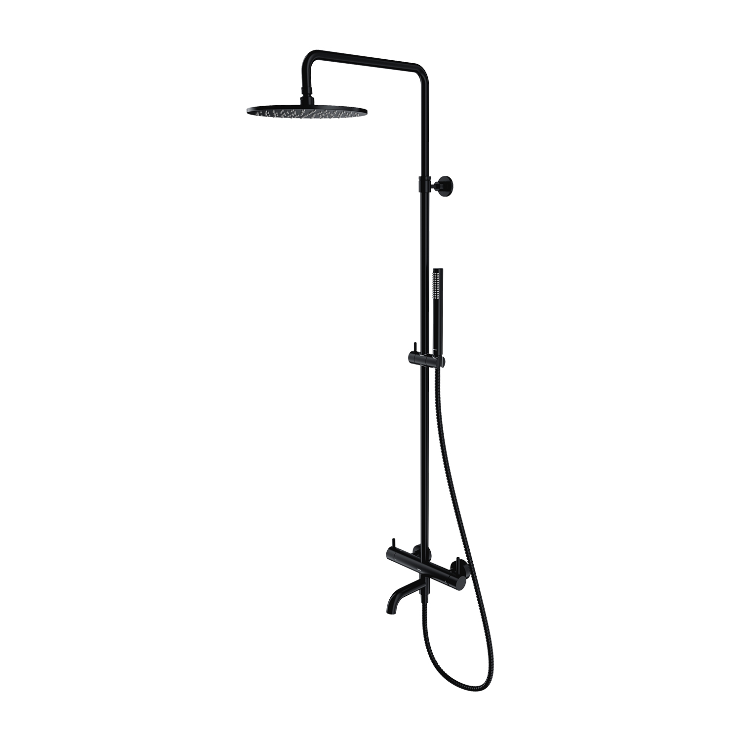 Omnires Y Badewannen- und Duschset Wandmontage mit Kopfbrause schwarz Y1234MBL
