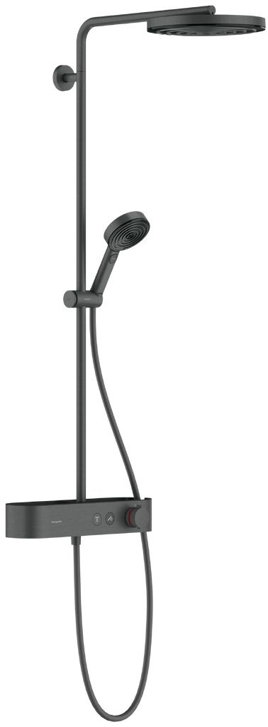 Hansgrohe Pulsify Duschset Wandmontage mit Thermostat mit Kopfbrause chrom-schwarz 24221340