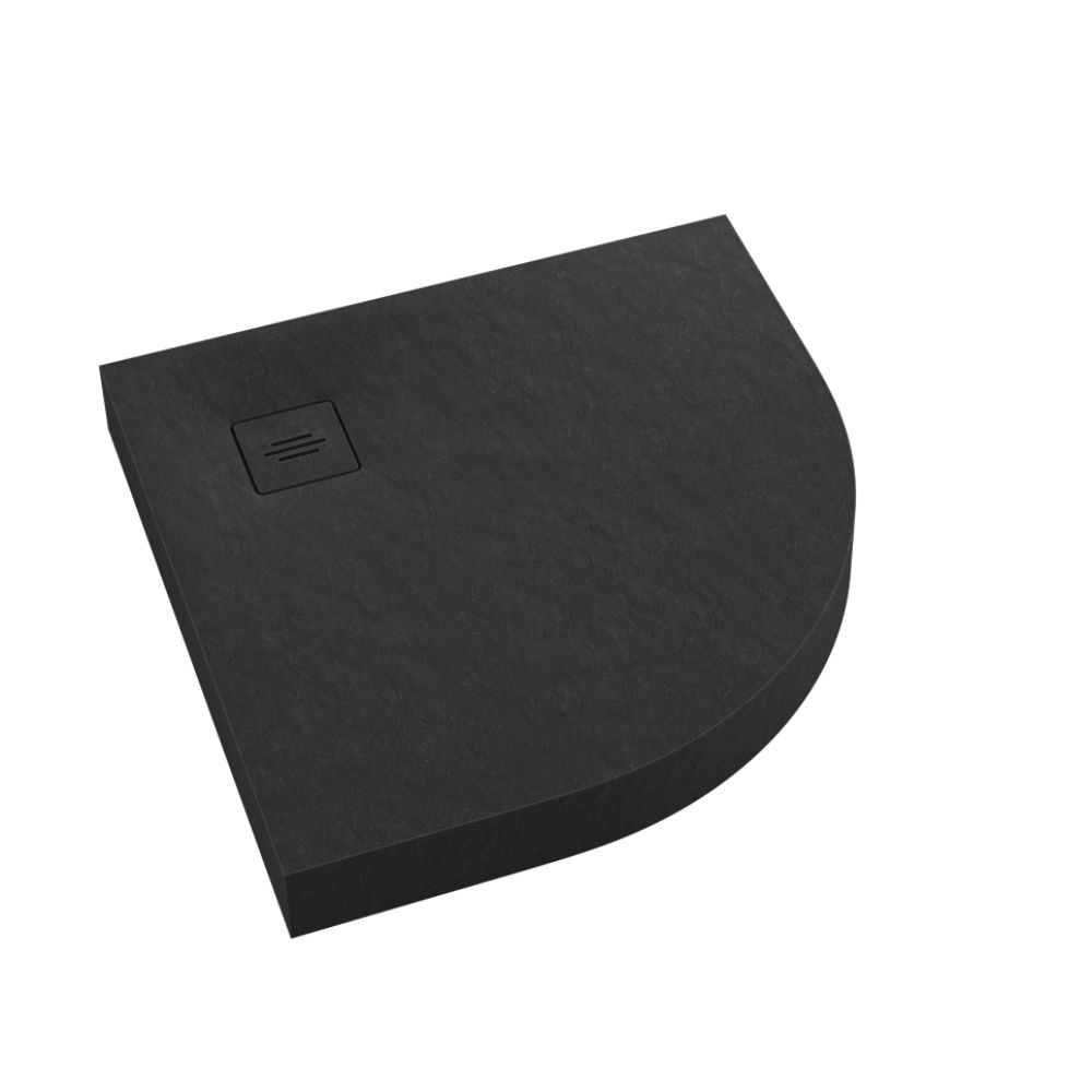 Schedline Nonlimits Black Stone Halbrunde Duschwanne 90x90 cm schwarz 3ST.N1O-9090/C/ST-M1/C/ST