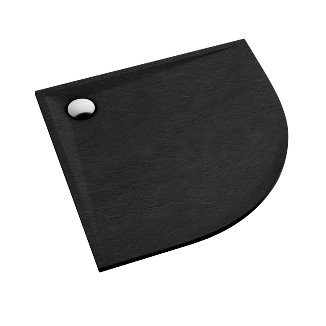 Schedline Libra Black Stone Halbrunde Duschwanne 80x80 cm schwarz 3SP.L1O-8080/C/ST