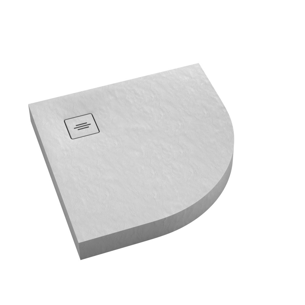 Schedline Nonlimits White Stone Halbrunde Duschwanne 90x90 cm weiß 3ST.N1O-9090/B/ST-M1/B/ST
