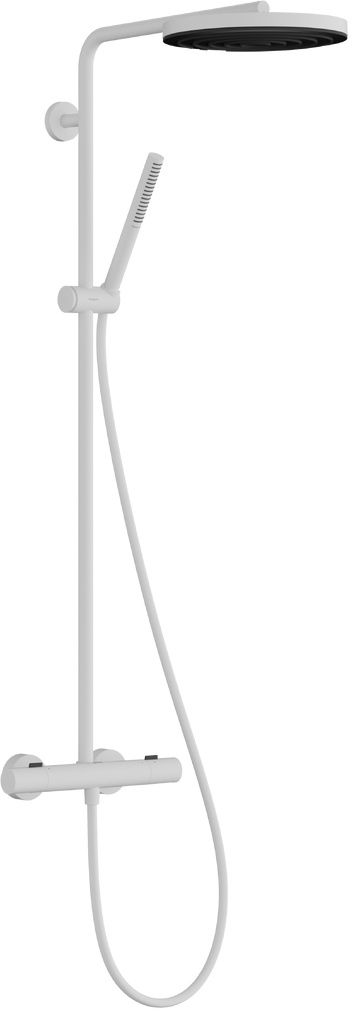 Hansgrohe Pulsify S Puro Duschset Wandmontage mit Thermostat mit Kopfbrause weiß 24223700