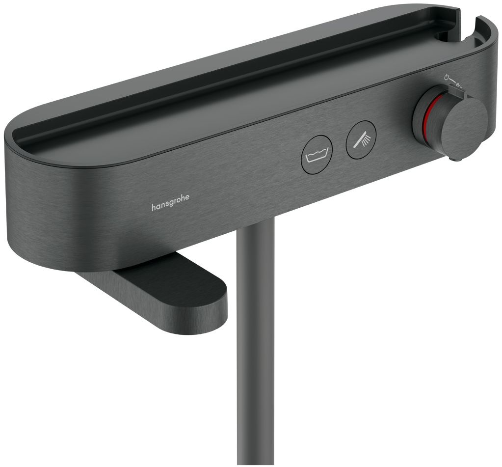 Hansgrohe ShowerTablet Badewannen- und Duscharmatur Wandmontage mit Thermostat chrom-schwarz 24340340