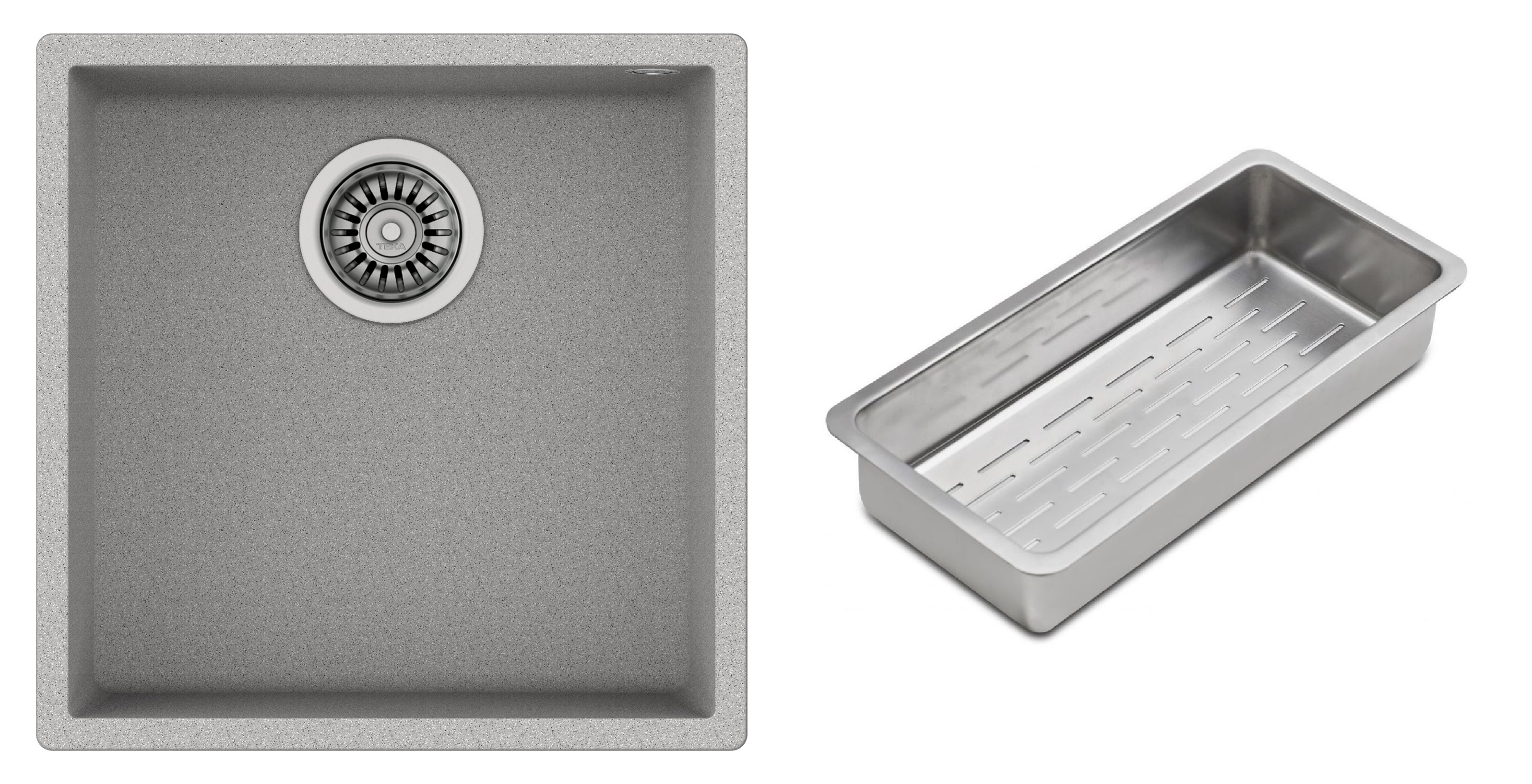 Set Tegranit-Spüle Teka Square 115230026, Abtropfbecken Teka 40199072