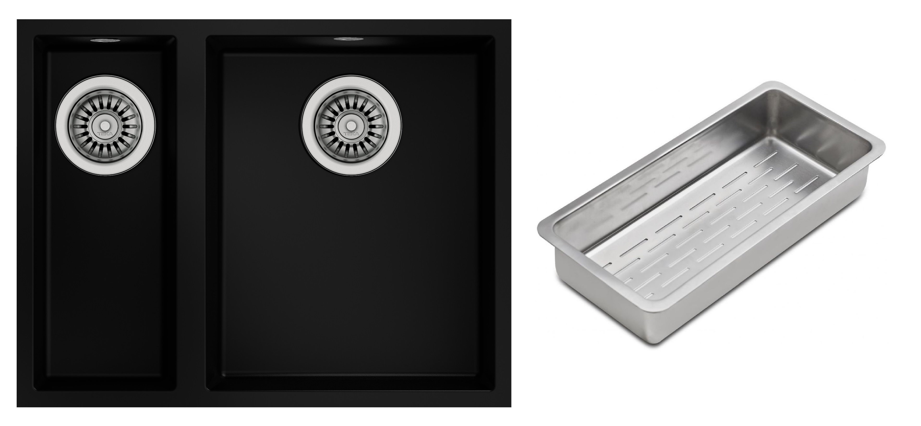 Set Tegranit-Spüle Teka Square 115260029, Abtropfbecken Teka 40199072