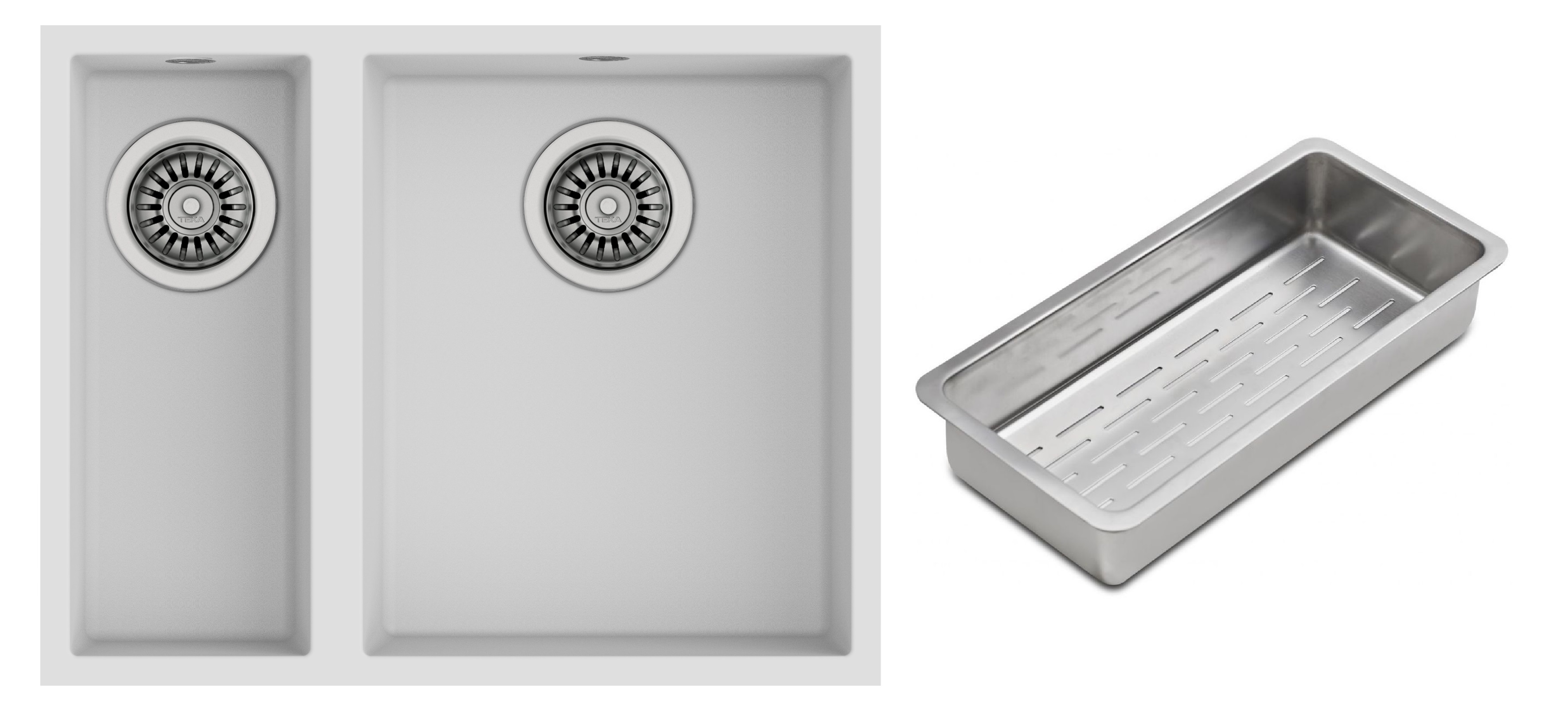 Set Tegranit-Spüle Teka Square 115260033, Abtropfbecken Teka 40199072