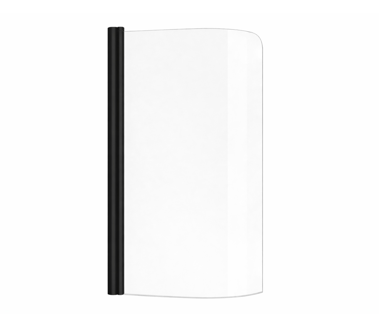 Ravak Rosa Badewannenabtrennung 100 cm einteilig schwarz Glanz/durchsichtiges Glas 7QLS0300Y1