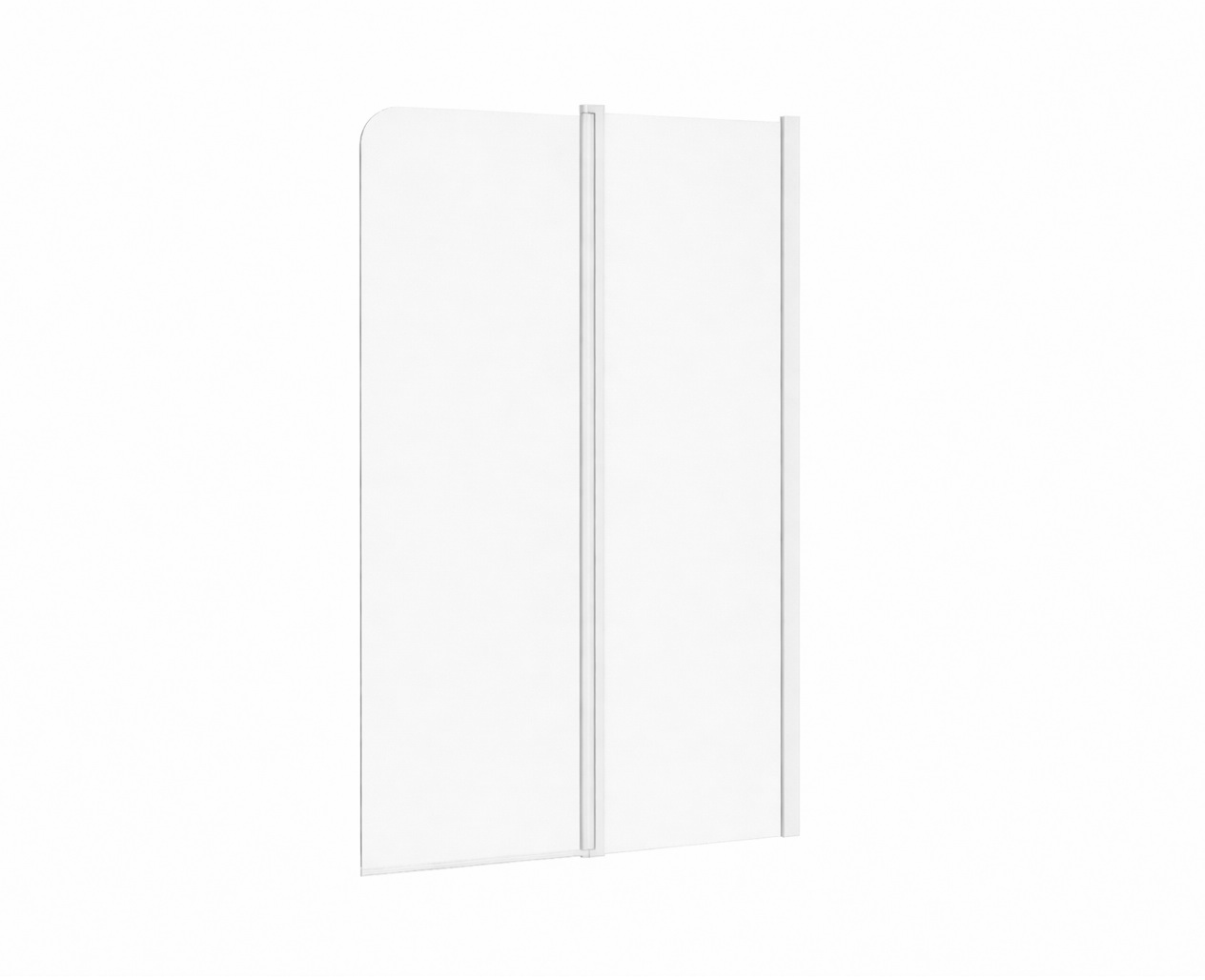 Ravak Chrome Badewannenabtrennung 100 cm zweigeteilt weiß Matte/durchsichtiges Glas 7QRA0E00Z1