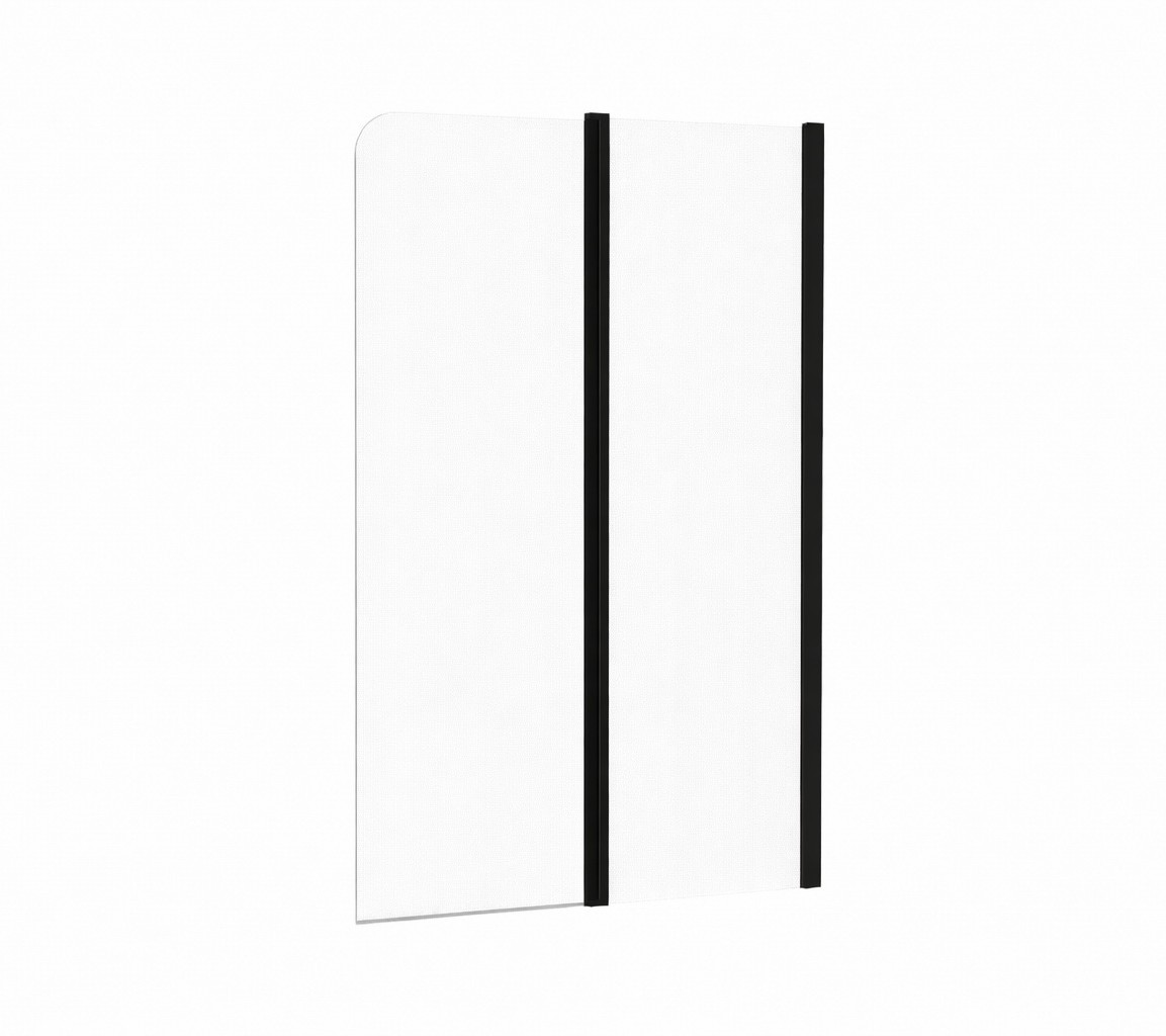 Ravak Chrome Badewannenabtrennung 100 cm zweigeteilt schwarz Glanz/durchsichtiges Glas 7QRA0300Z1