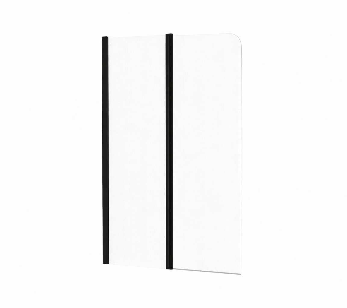 Ravak Chrome Badewannenabtrennung 100 cm zweigeteilt schwarz Glanz/durchsichtiges Glas 7QLA0300Z1