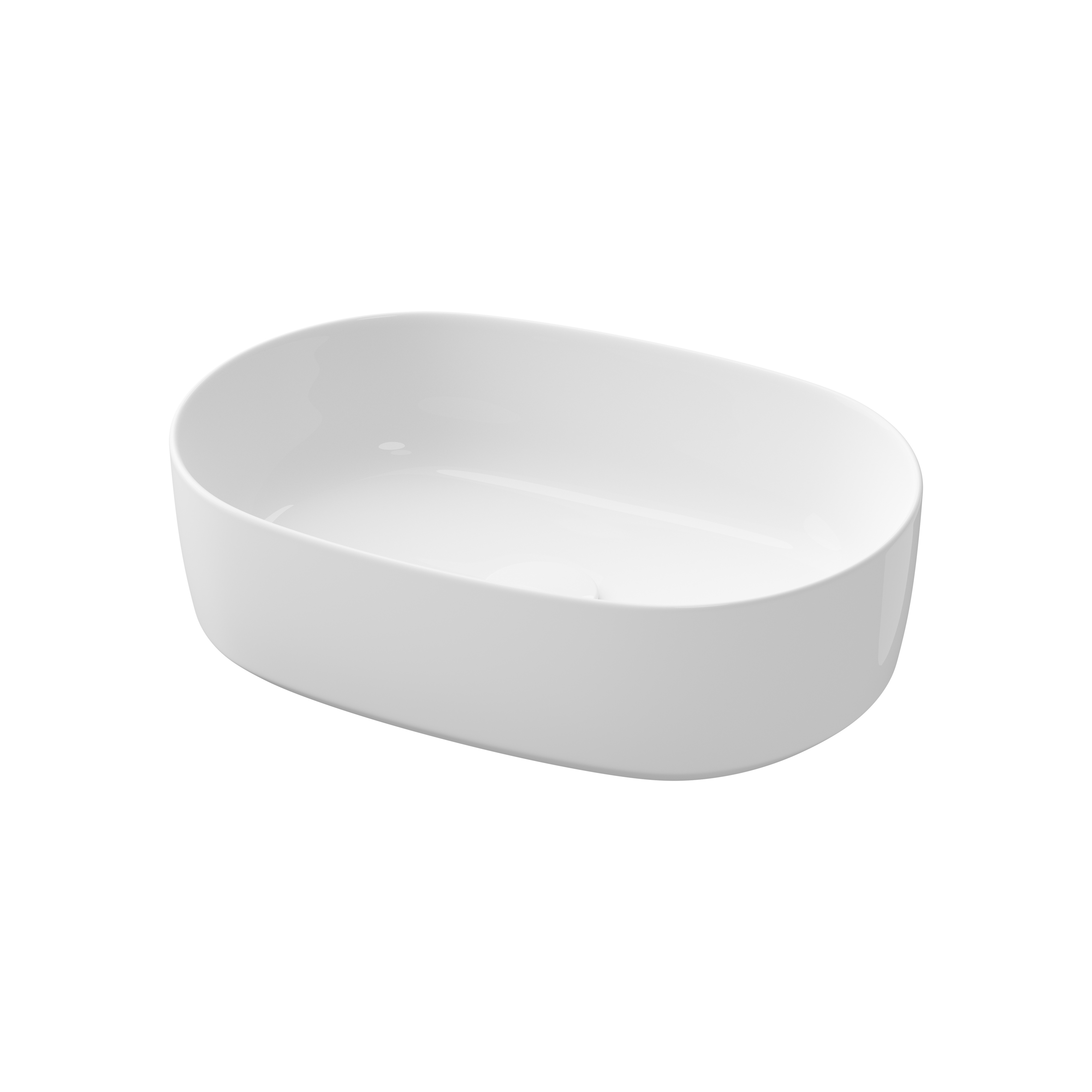 Cersanit City Waschbecken 47x32 cm oval Aufsatzwaschbecken weiß glanz K35-112